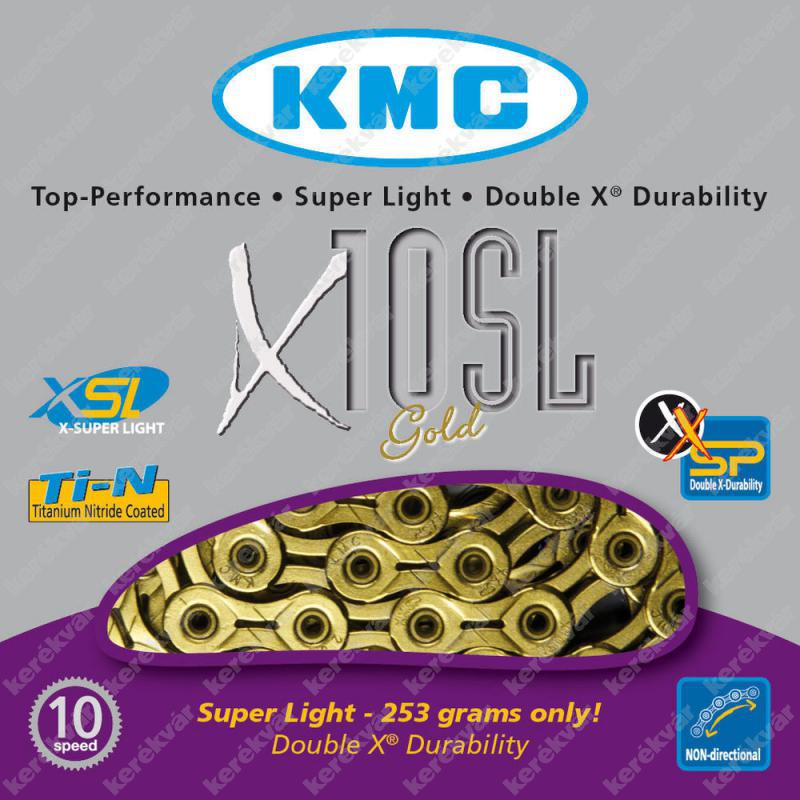 KMC X10 SL Gold 10 speed chain gold