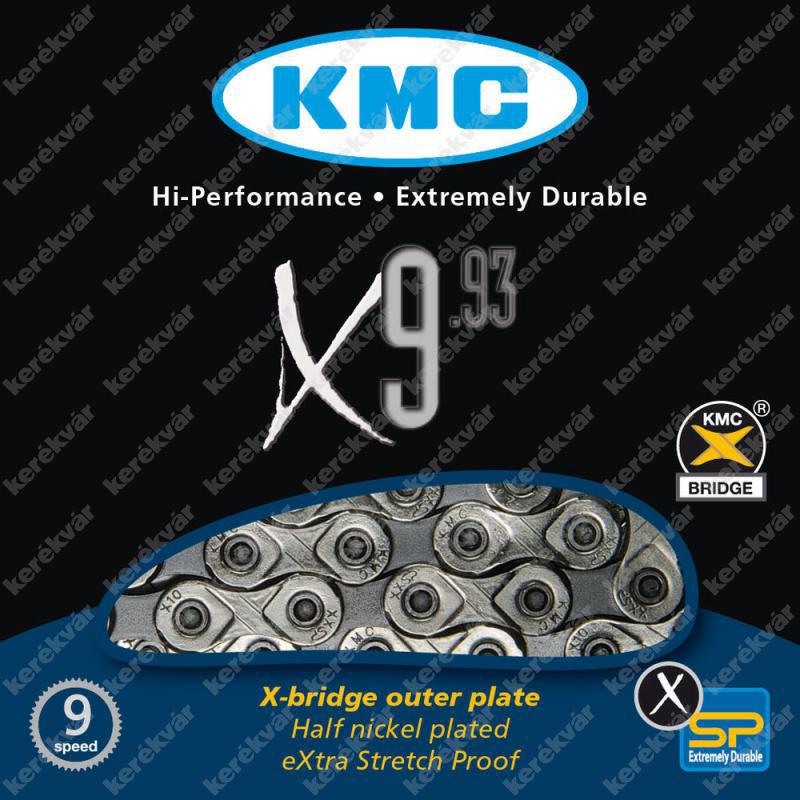 KMC X 9 9 sebességes lánc ezüst