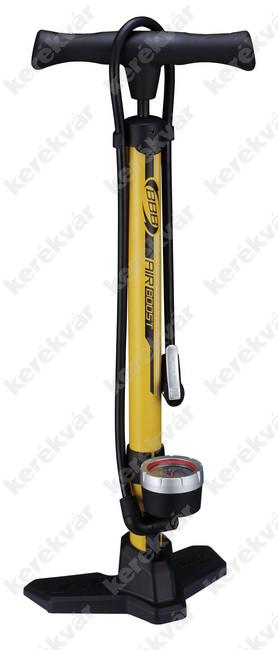 BBB AirBoost workshop pump with gauge yellow