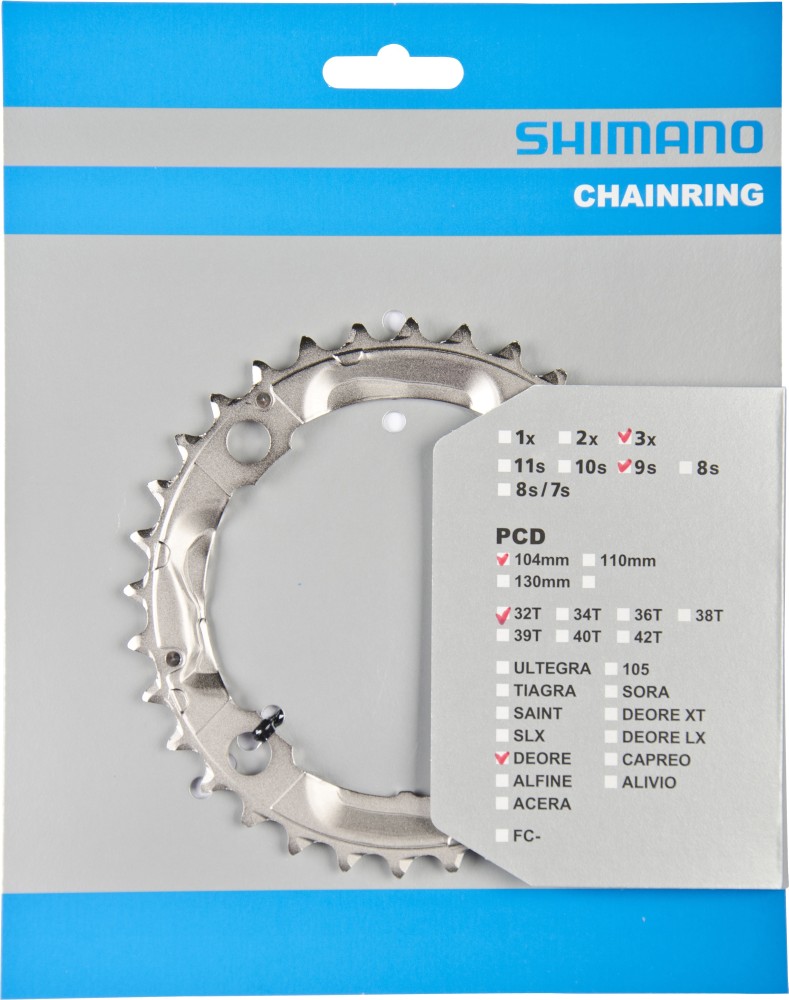 Shimano Deore FC-M590 9 speed sprocket silver