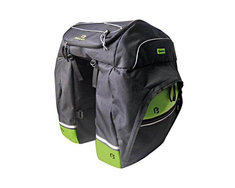 Bikefun Master táska csomagtartóra fekete/zöld 3 részes