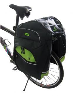 Bikefun Master táska csomagtartóra fekete/zöld 3 részes 2.Kép