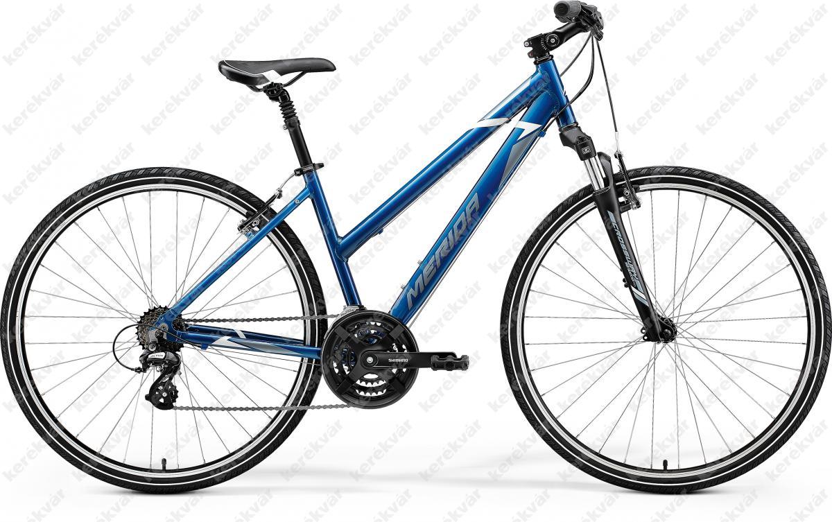 Merida Crossway 10 V Cross Trekking bicycle woman's blue 2022
