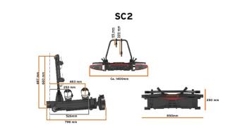 SC2 vonóhorogra szerelhető kerékpár szállító 2.Kép